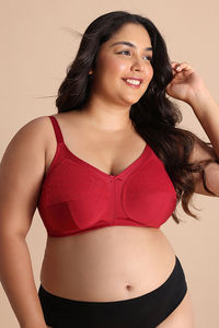 Zivame True Curv Single Layered Non Wired Full Coverage Super Support Bra - Deep Claret — thumbnail 2